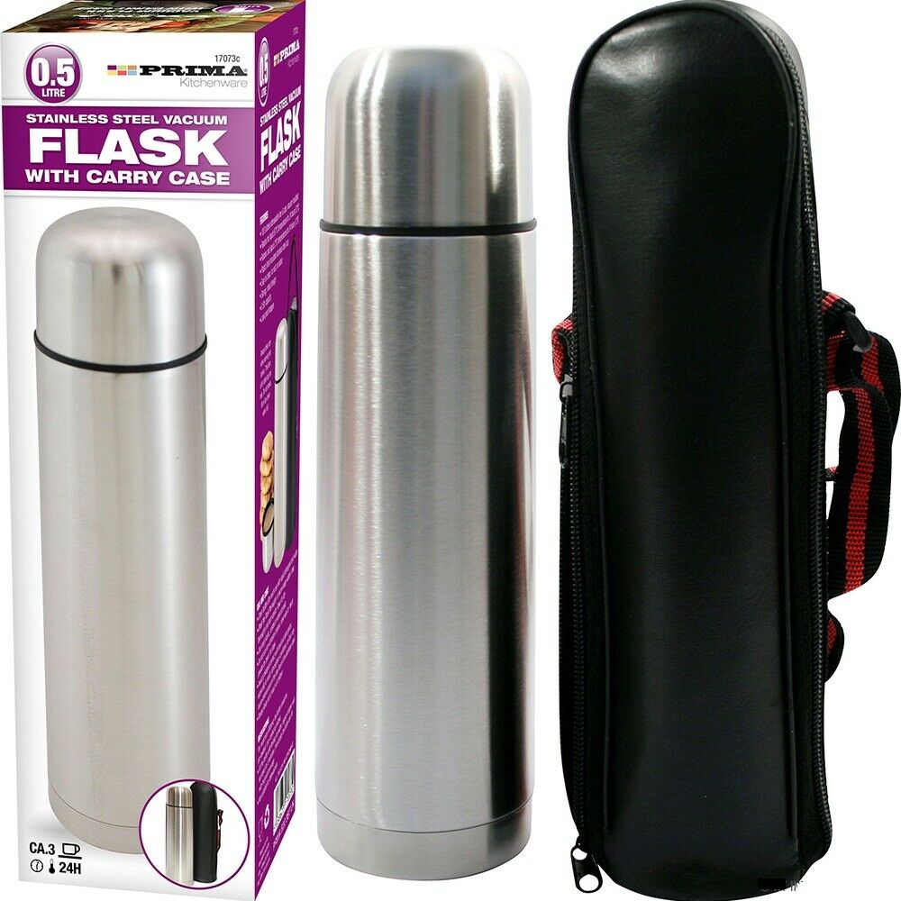 Hot or Cold Genuine Thermos ThermoCafe 0.5L Litre Stainless Steel Flask 